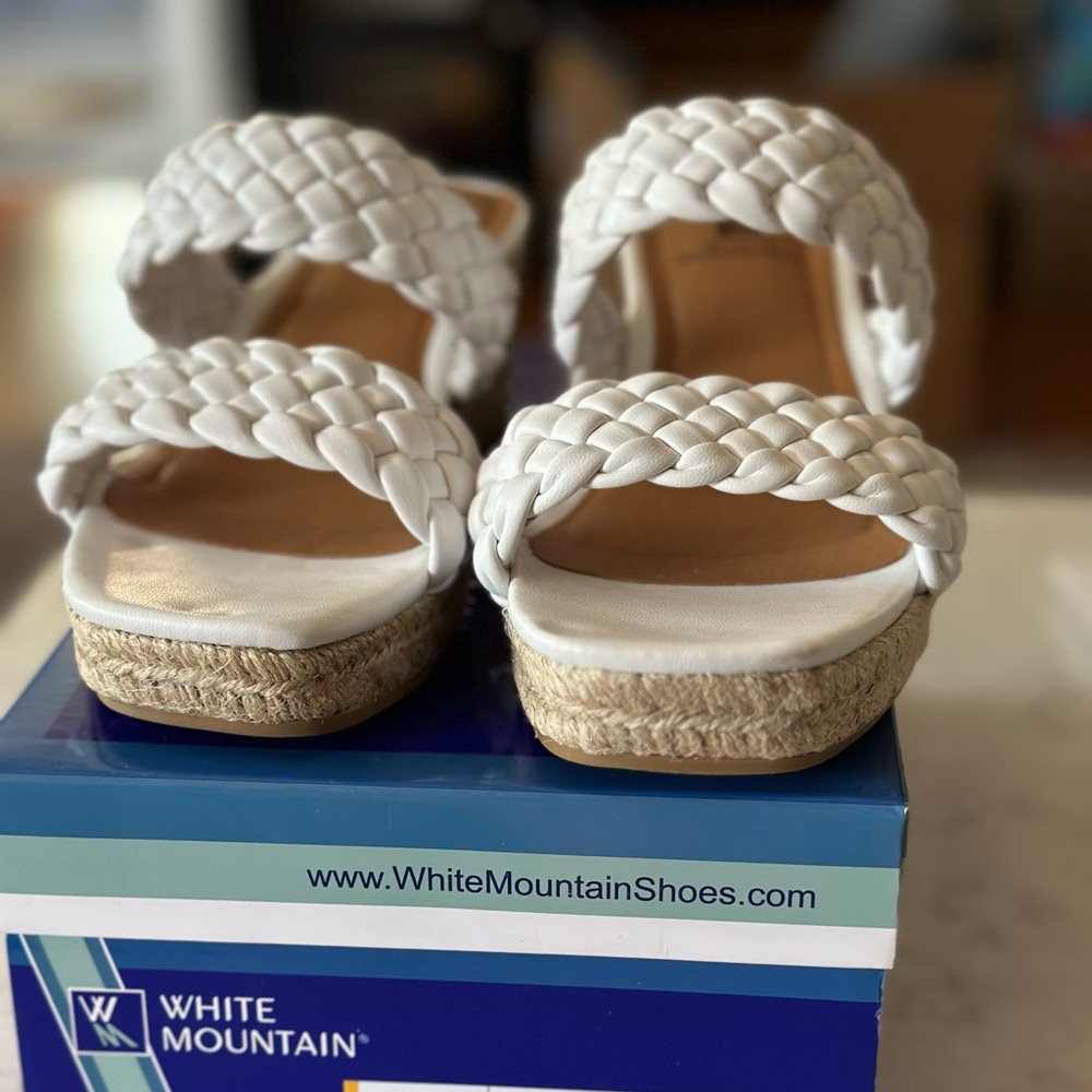 White Mountain White Braided Espadrille Sandals